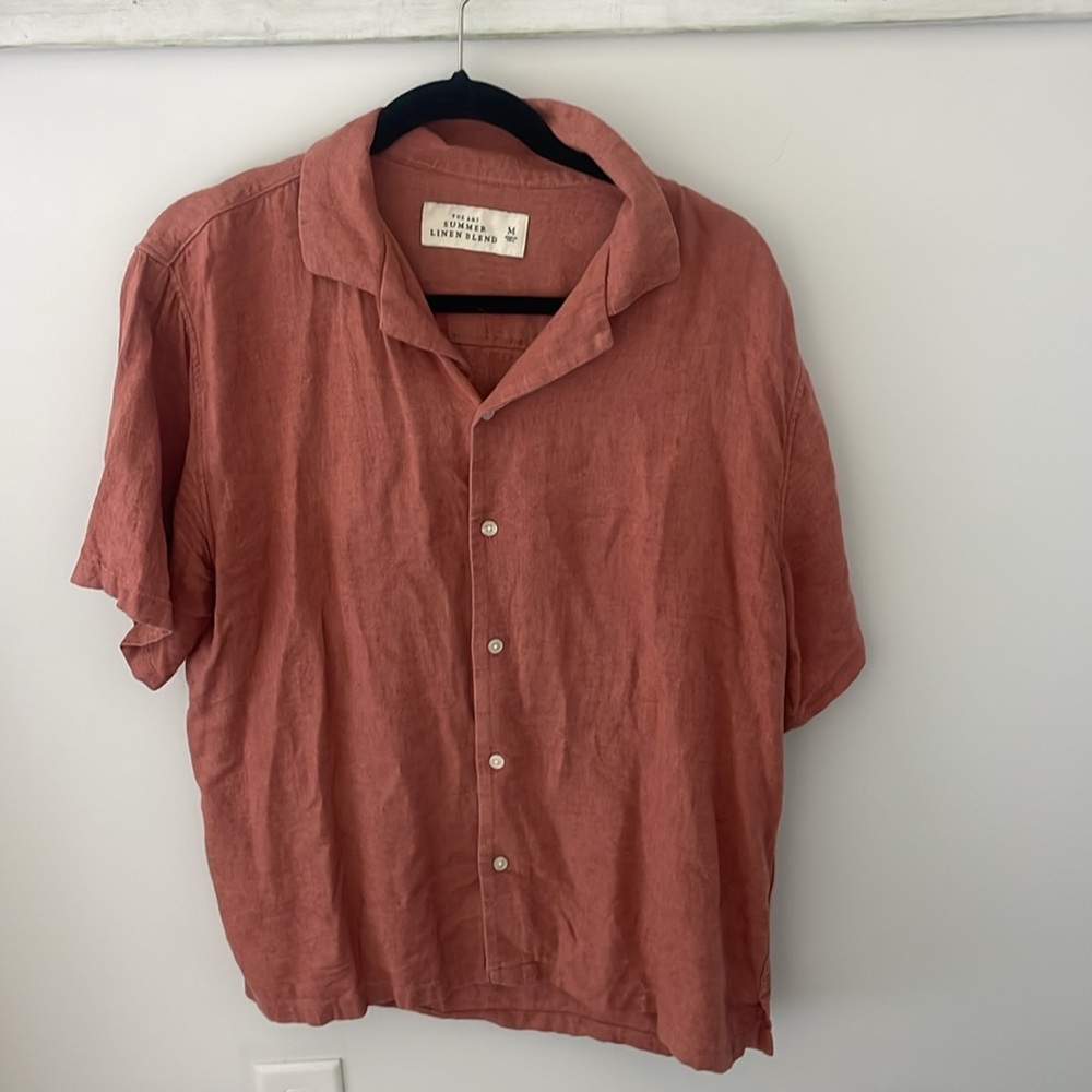 Abercrombie Camp Collar Linen-Blend Shirt